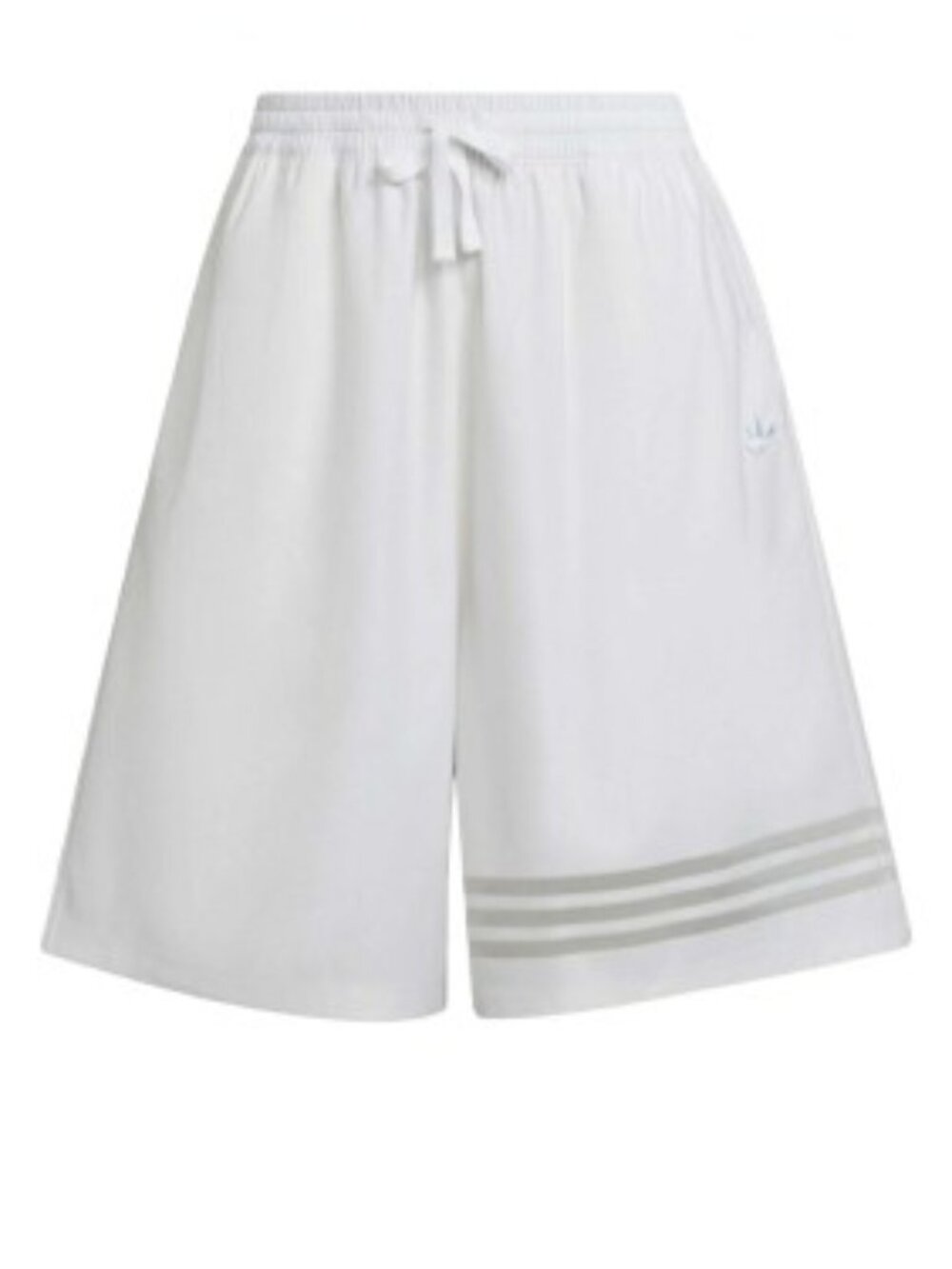 adidas High Rise Wide Leg Single Leg 3 Stripe Pockets Trefoil Logo Bermuda Short
